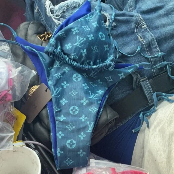 Louis Vuitton Teal Monogram Bikini Top - Picture 3 of 4